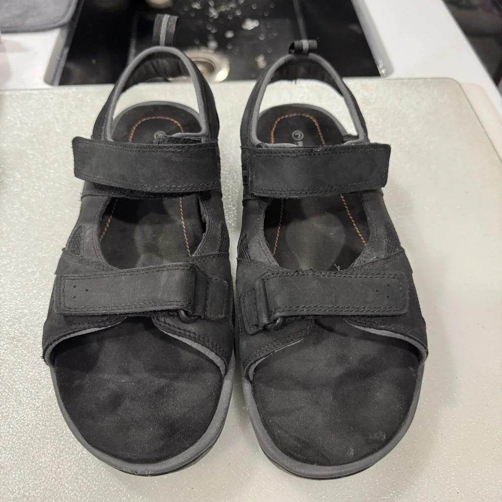Rockport Sandals 10.5 Black Leather Sport Sandals Shoes K50883 - Picture 2 of 8